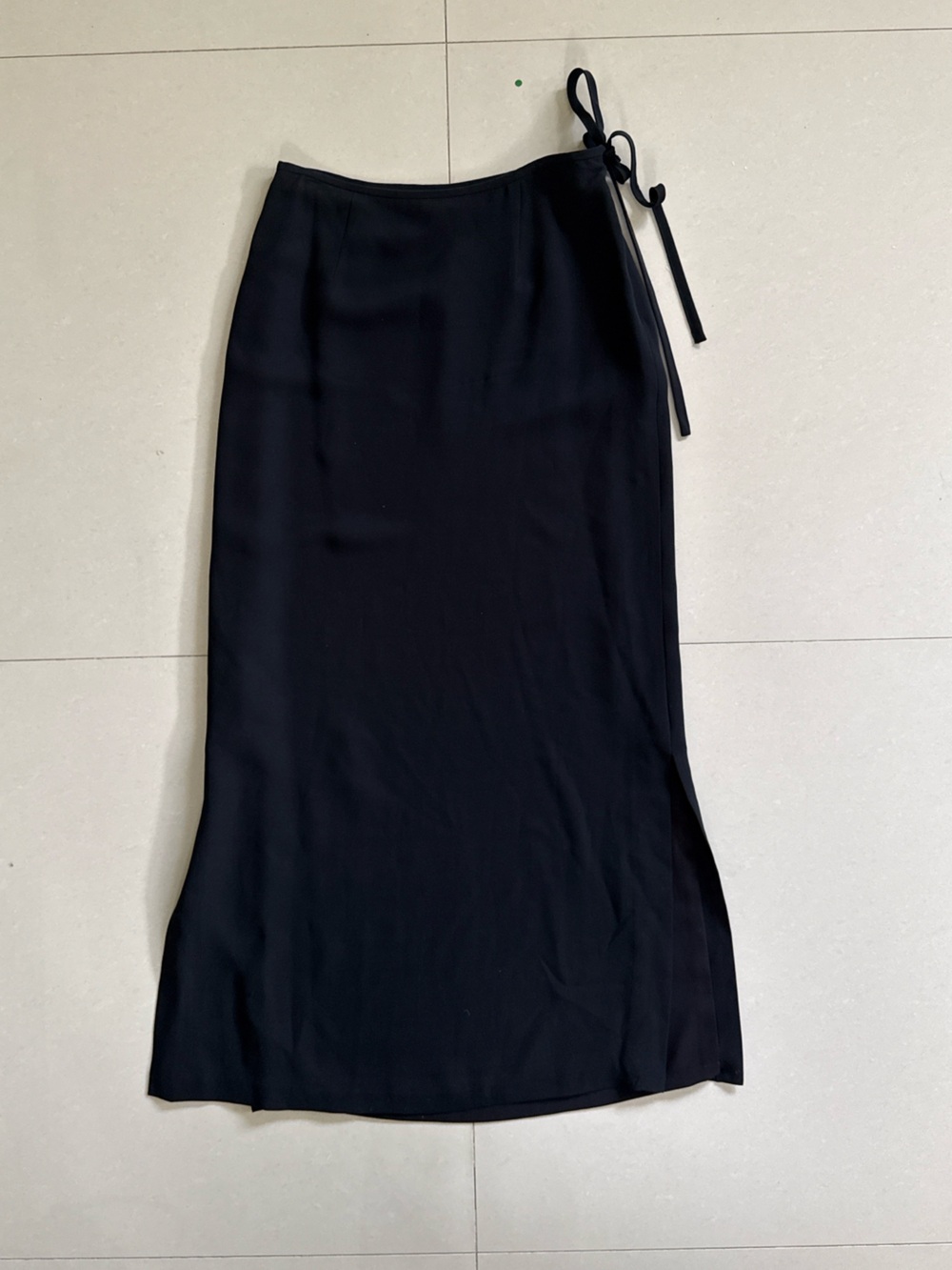 Banana Republic Black Maxi Skirt 100% Silk Side Tie Detail